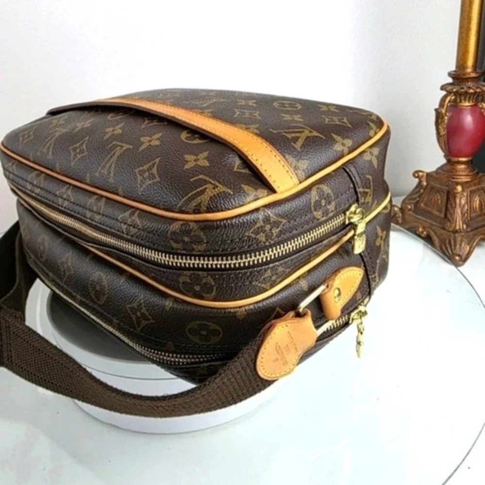 Louis Vuitton Reporter PM Monogram Shoulder Crossbody Messenger Bag Brown
